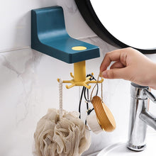 360 Degree Rotating Self Adhesive Plastic Wall Hook Hanger; Multifunctional Hanger with 6 Heavy Duty Claw Hooks