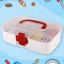 3-Compartment First Aid Box - Portable Medicine Storage with Detachable Tray & Transparent Lid