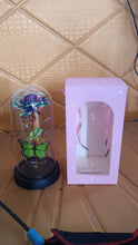 LED Preserved Rose with Colorful Butterfly in Plastic Dome (1 Pc & Mix Color)