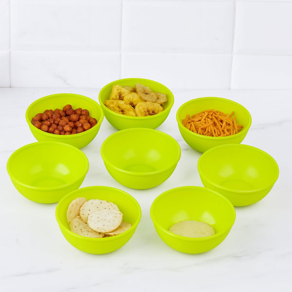 Multipurpose Small Round Plastic Bowl / Katori, Microwave Safe Reusable Lightweight Bowl, Dishwasher Safe Chutney Bowl (8 Pcs Set)